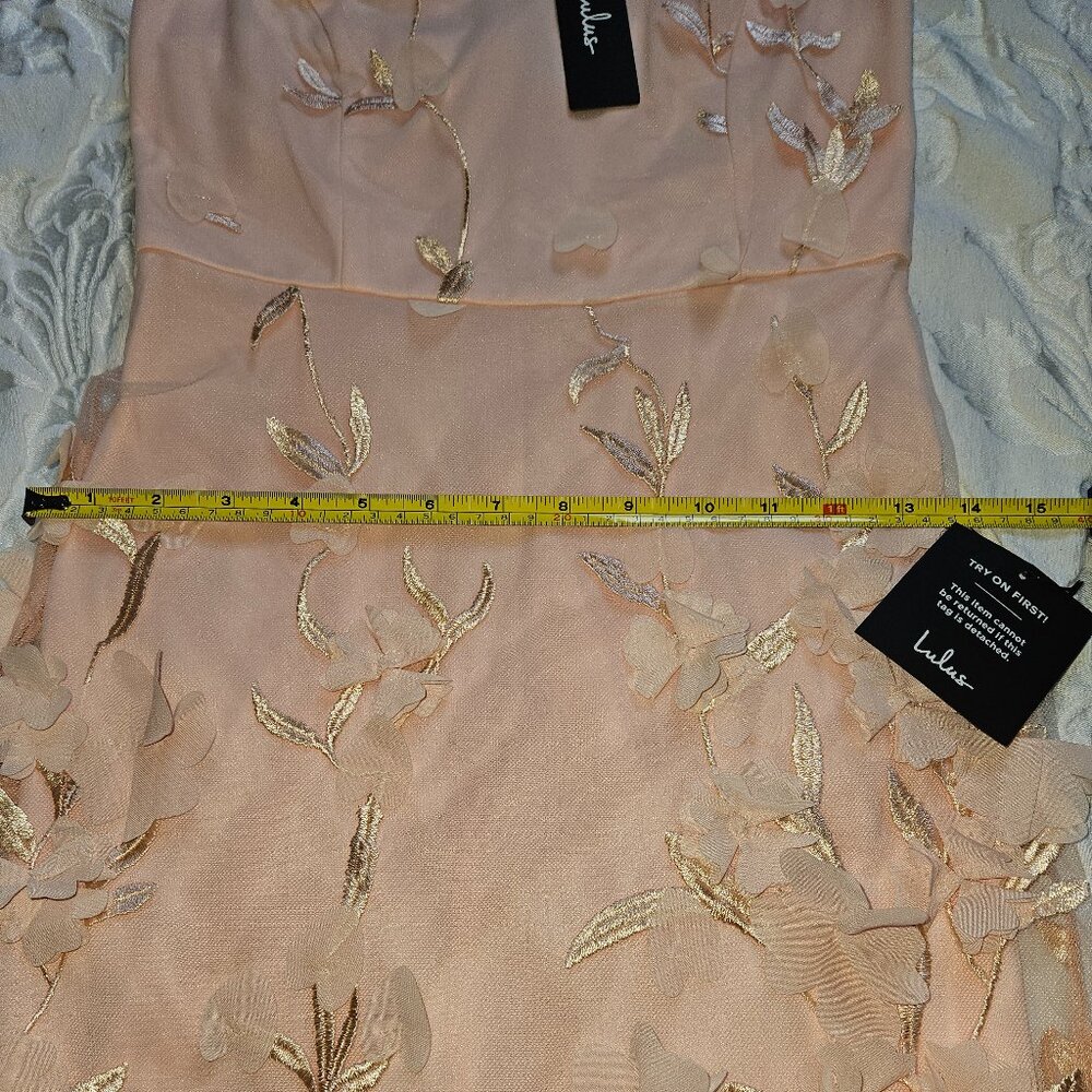 Lulus Limitless Adoration Blush Pink 3D Floral Embroidered Midi Dress - NWT, XS - Picture 8 of 12
